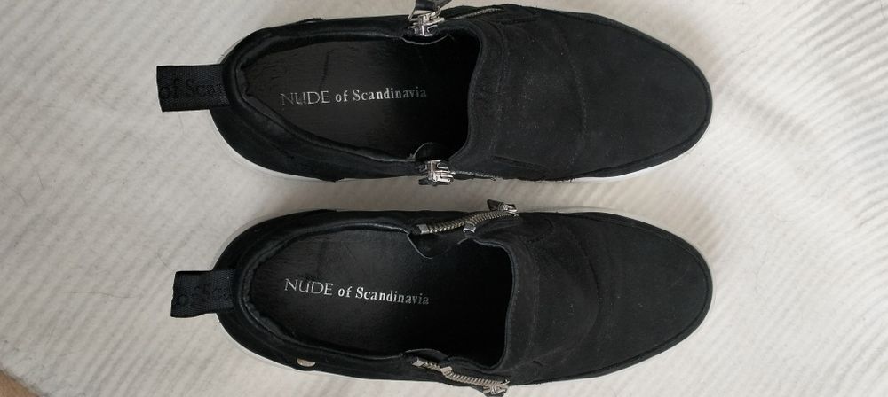 Buty skórzane nubuk Nude of Scandinavia