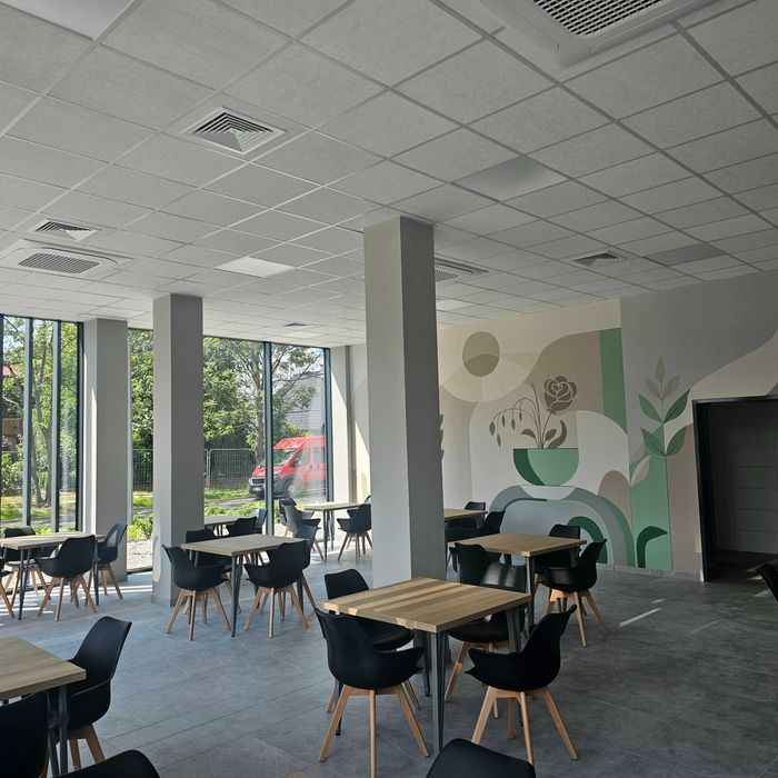 Sufit podwieszany kasetonowy z montażem Rockfon Ecophon AMF KCS OWA