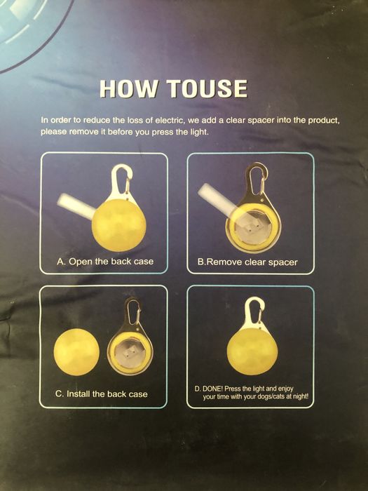 5 шт. Маячки для тварин із LED підсвіткою на нашийник