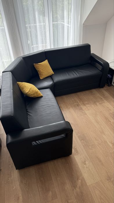 Sofa czarna narozna