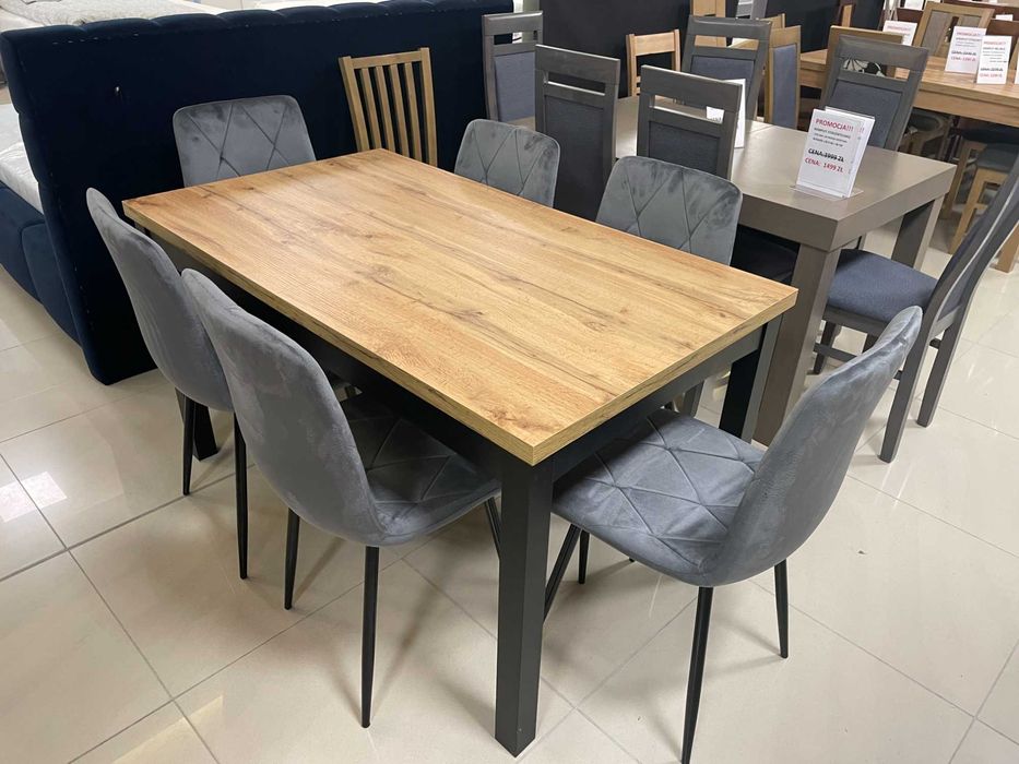 (39L) Stół loft rozkładany + 6 krzeseł, nowe! okazja 1149 zł
