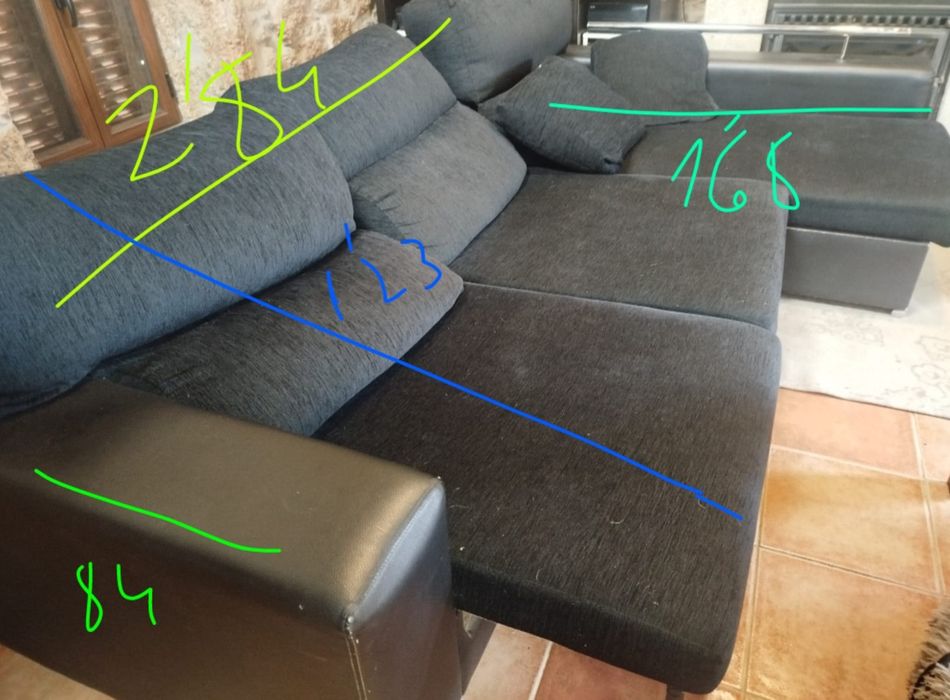 Sofá com chaise long esquerdo
