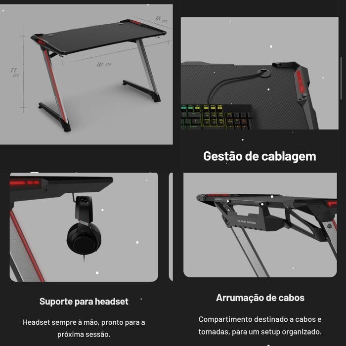 Secretaria / Mesa Gaming (ALPHA GAMER)