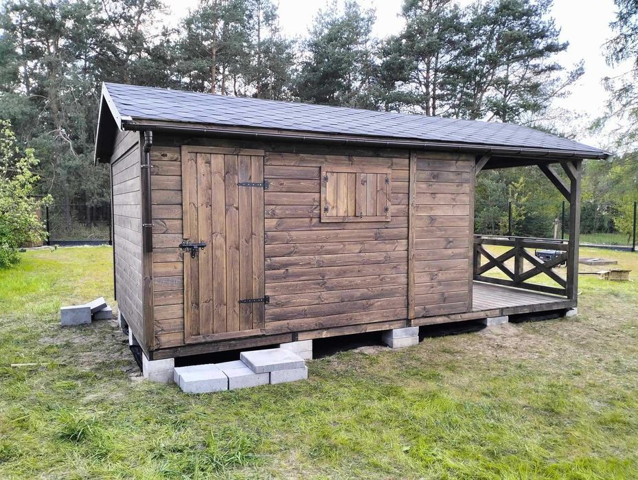 Domek narzędziowy z altanką 2w1 Kormoran 3x6 -Altany/Domki narzędziowe