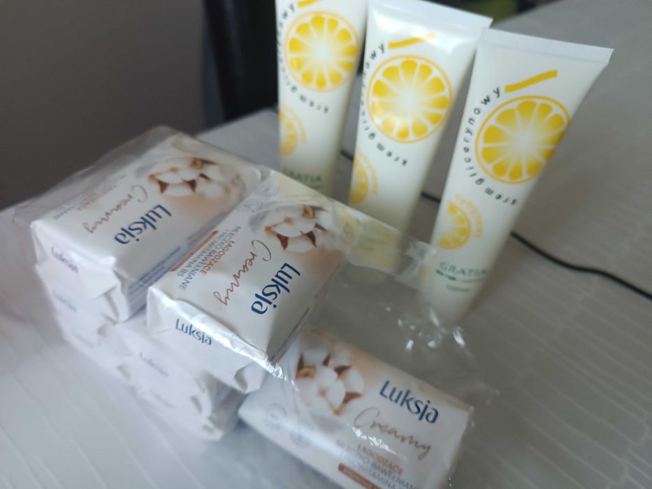 Zestaw mydło i krem do rąk. Luksja creamy