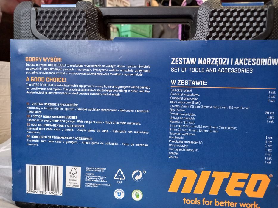 Zestaw narzędzi i akcesoriów
