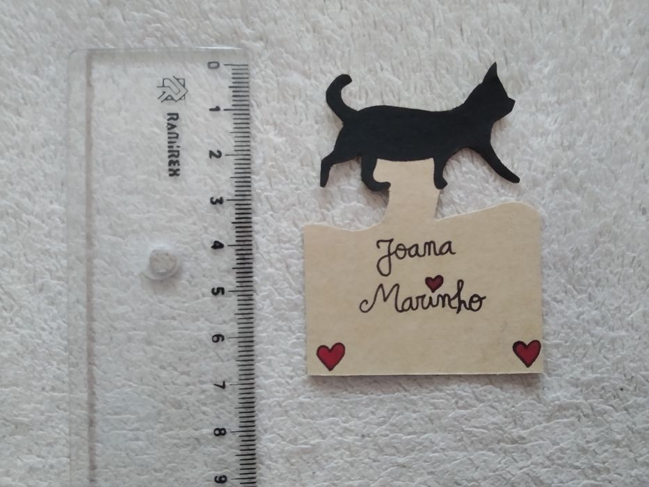 (PORTES GRÁTIS) Marcador de livro personalizável pintado à mão - Gato