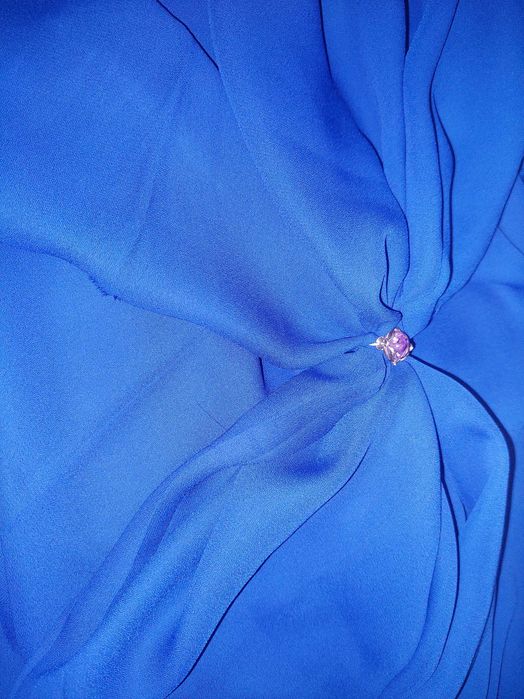 Ткань плательный шелк 1,5*2,9 отрез синий