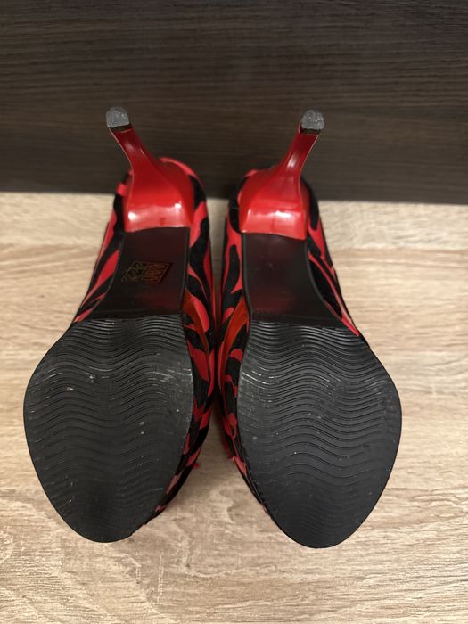 Szpilki czółenka czerwone Pool Dance 38 kokardki