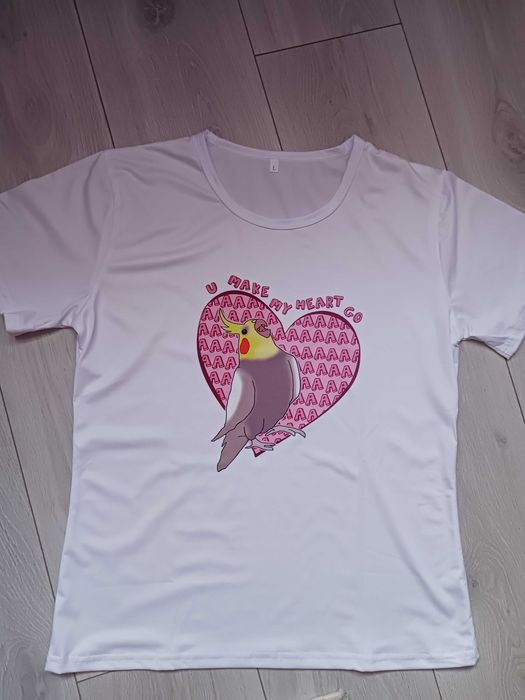 Koszulka T shirt damski papuga nimfa