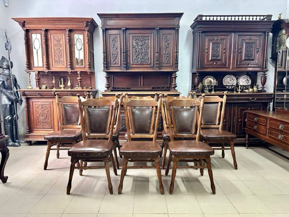 Дубовий масивний стіл обідній  стол 4162 стільці дерево стул 4163