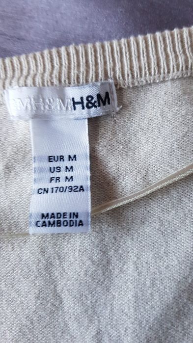 H&M rozpinany kardigan bawełniany