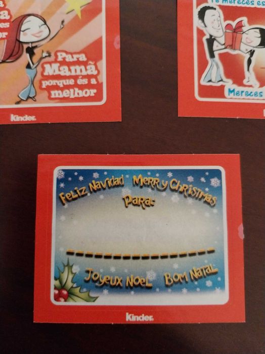 Lote 5 cromos autocolantes Natal, Kinder Maxi