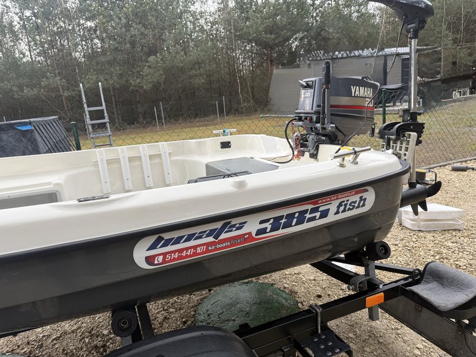 Łódź wędkarska łódka ka boats 385 yamaha 20km+ przyczepa