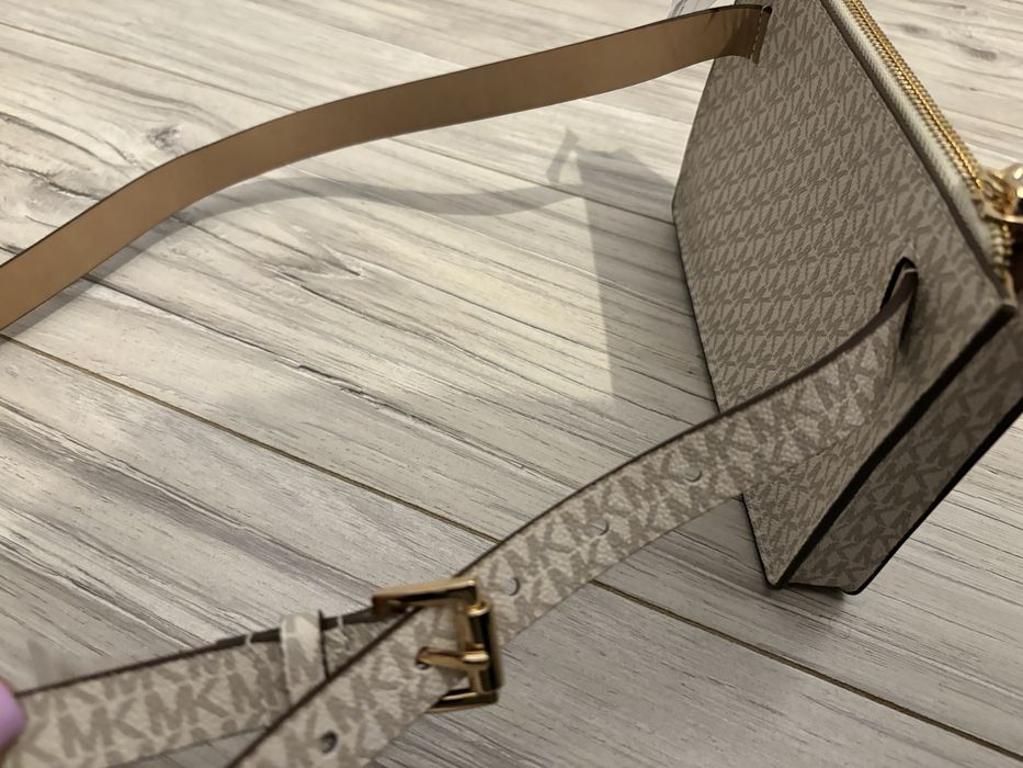 Nerka MK Michael Kors original nowa torebka z paskiem beź brąz mała k
