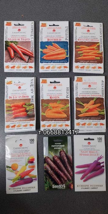 Насіння Моркви Лагуна Абако Канада Шантане Нантес Оленка Червоний Веле