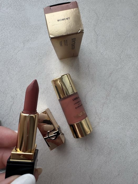 Рідкі румʼяна Hourglass Unreal, помада YSL, anastasia beverly для брів