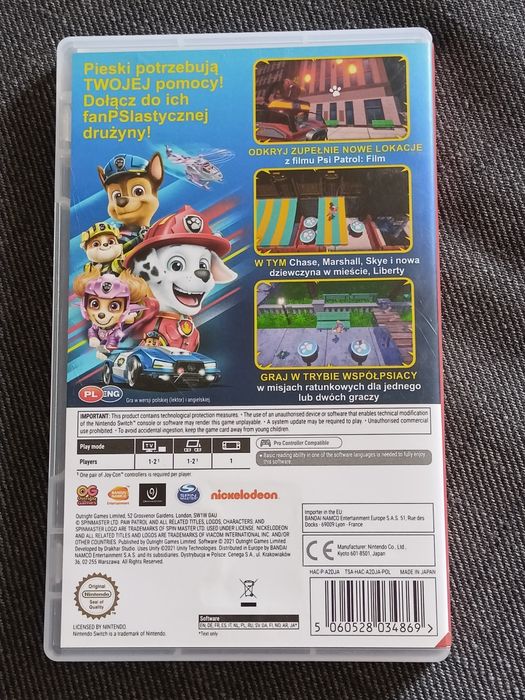 Psi patrol miasto przygód wzywa Nintendo Switch