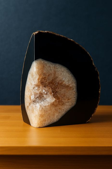 Agat dekoracyjny – naturalny kamień z kryształami, 2,2 kg