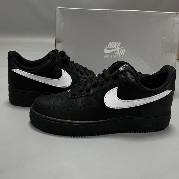 Nike Air Force 1 оригинал новые кроссовки мужские кожаные чёрные (NEW)