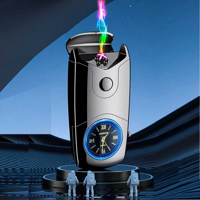 Зажигалка USB 2 дуги + часы в подарочной упаковке LB-770