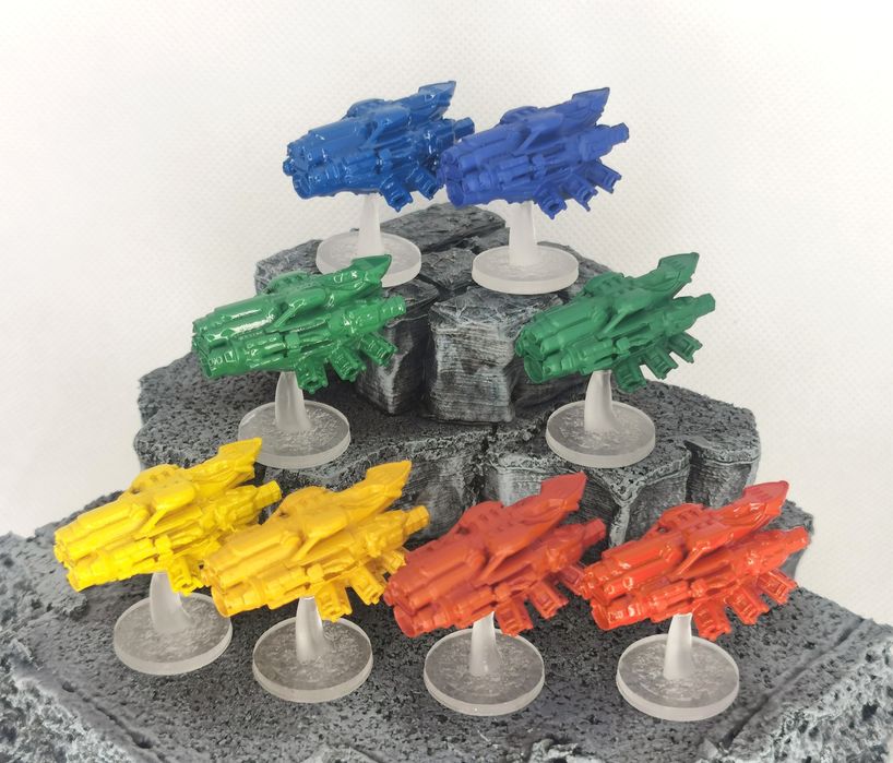 8 statków Dreadnoughts do gier planszowych. Druk 3D, żywica UV.
