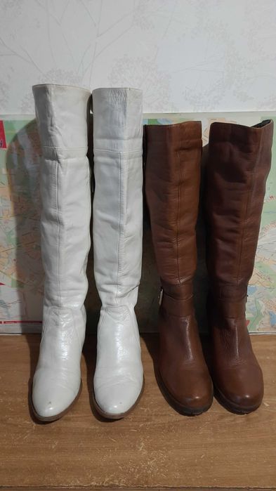 Сапожки кожа р.40,р.41, замш овчина р.37.