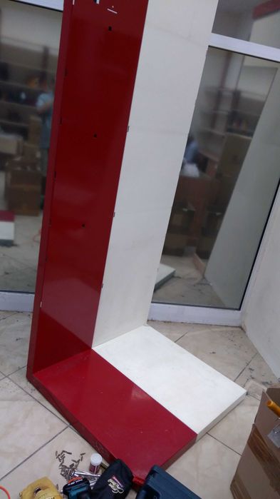 Regał stalowy metalowy 3szt. półki szklanne wysoki ścienny wolnostojąc