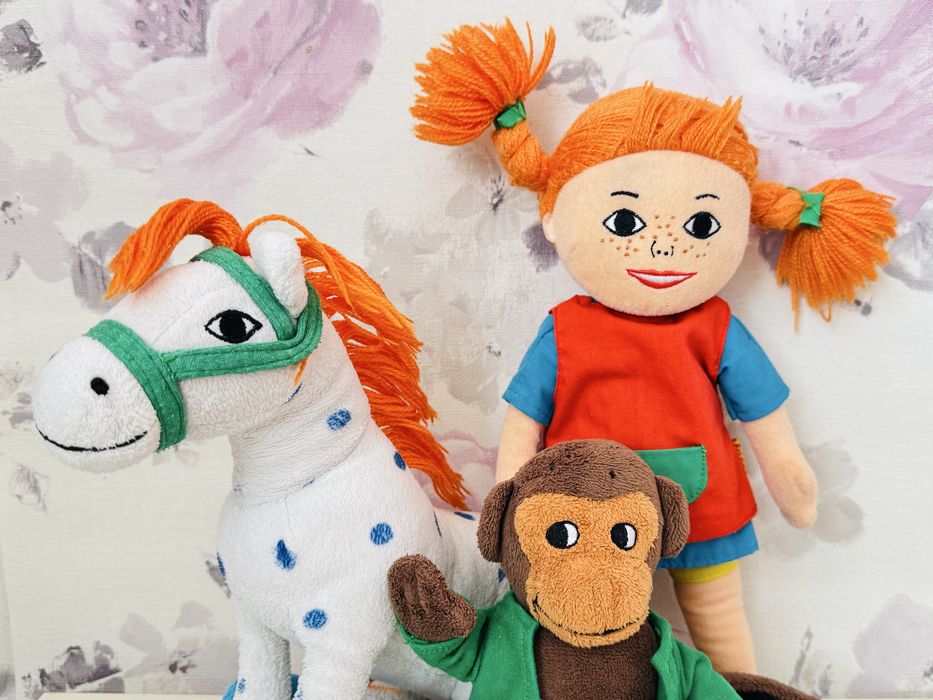 Pluszowe maskotki koń Alfonso małpka Pan Nilsson materiałową lalka Pippi Pończoszanka Langstrumpf