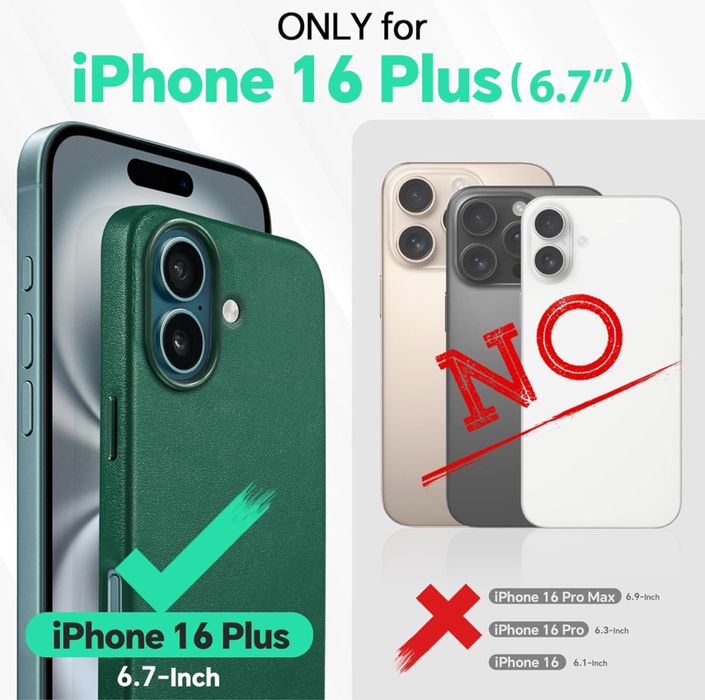 TUCCH Etui / Case iPhone 16 Plus, kolor zielony
