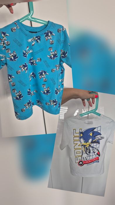 Koszulki tshirt zestaw Sonic 122/128