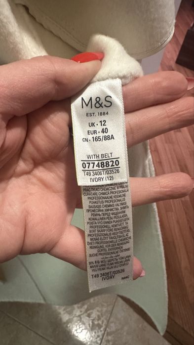 Продам стильное белое/Ivory  пальто  Autograph   премиум линейкаM&S