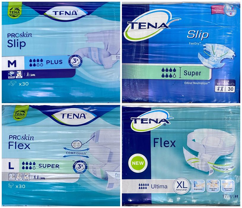 Підгузники, памперси, підгузки для дорослих TENA Proskin Slip Plus M, TENA Proskin Flex/Slip Super L, TENA Flex Ultima XL