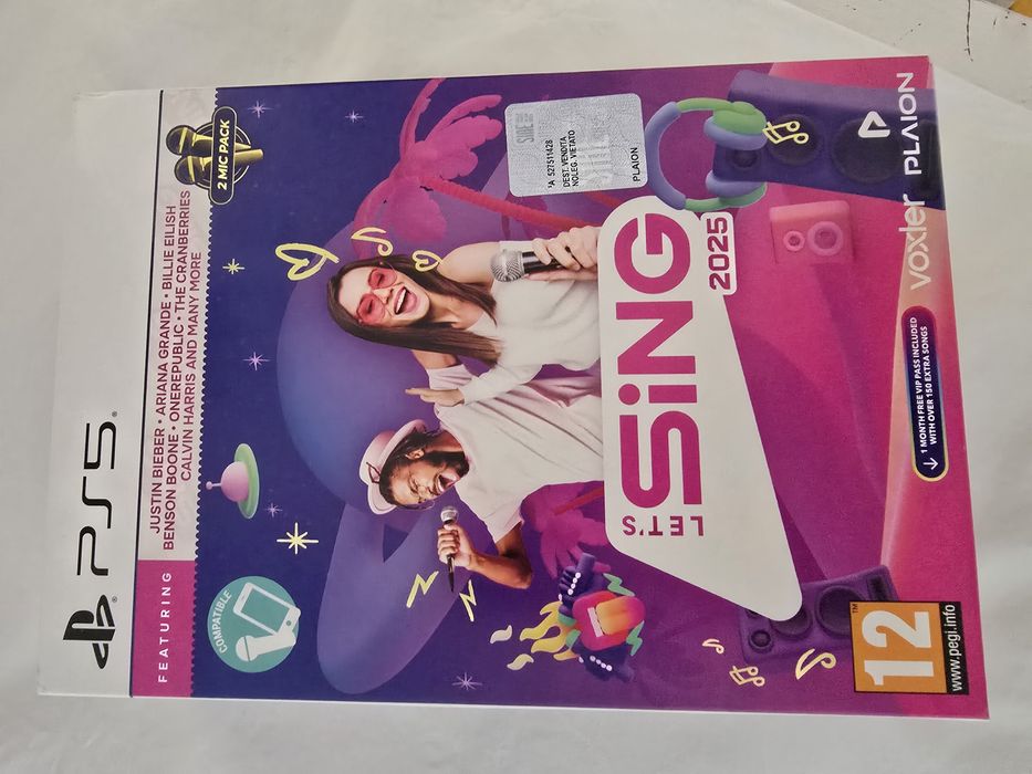 PS5 Lets Sing 2025 com 2 microfones