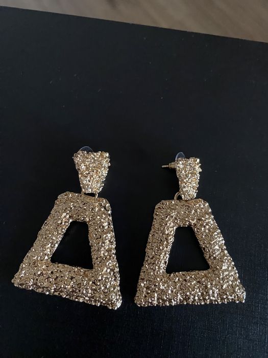 Kolczyki złote trójkąty