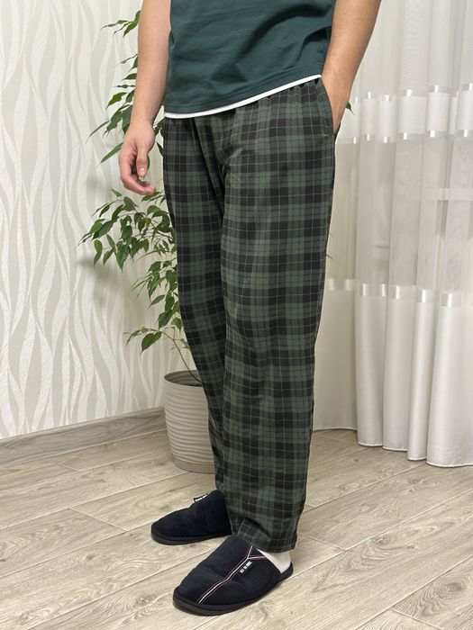 Чоловічі піжамні штани в клітинку M 3XL 100% бавовна samo