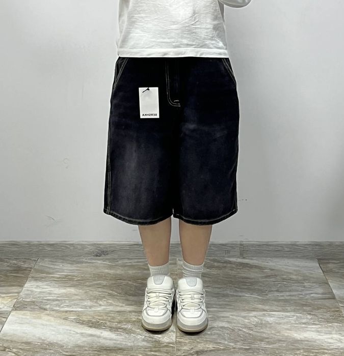 Нові широкі чорні шорти джинсові BAGGY rap jeans shorts sk8 широкие шорты бегги реп jaded ecko southpole