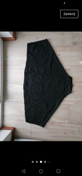 Wełniane czarne poncho