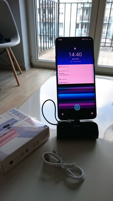 Nowy Mini PowerBank USB C podstawka kieszonkowy do telefonu bateria