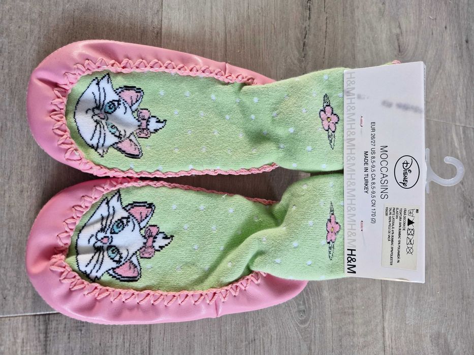 Kapcie buciki bambosze kotek Marie Disney r.26-27 HM Nowe
