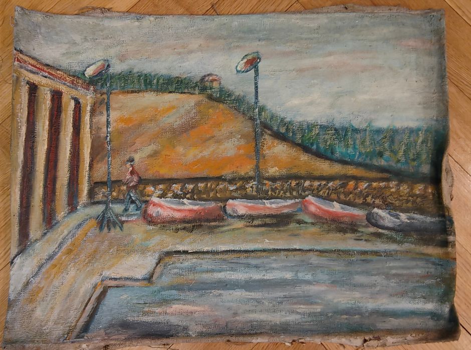 Stary obraz olejny Pejzaż