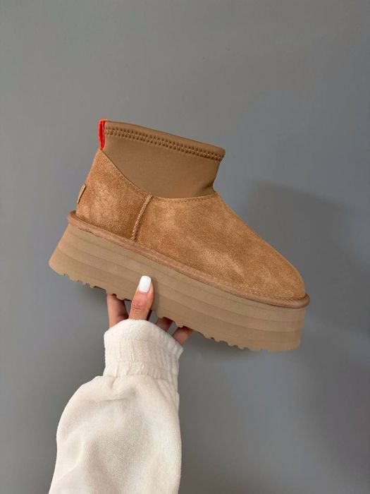 Ugg Mini Dipper Chestnut жіночі уггі міні діппер на платформі