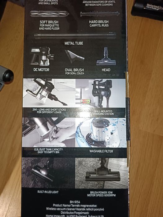 Bezprzewodowy odkurzacz pionowy bateria wymienne końcówki Berlinghause