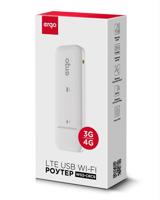 LTE USB Wi-Fi роутер ERGO W02-CRC9 3G/4G