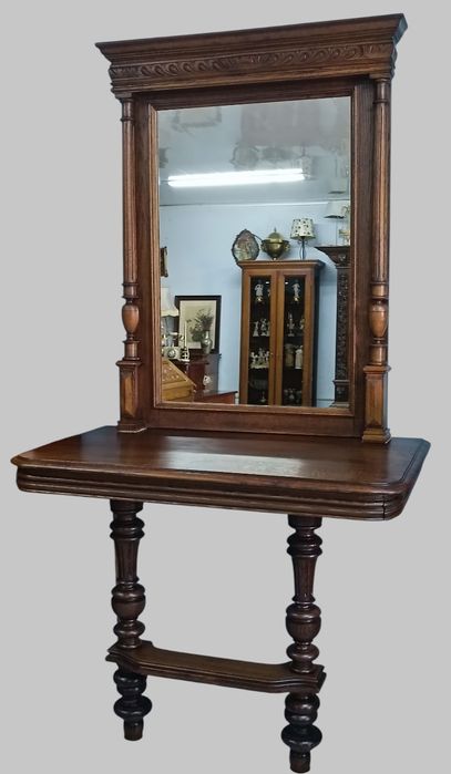 Консоль з дзеркалом дубова