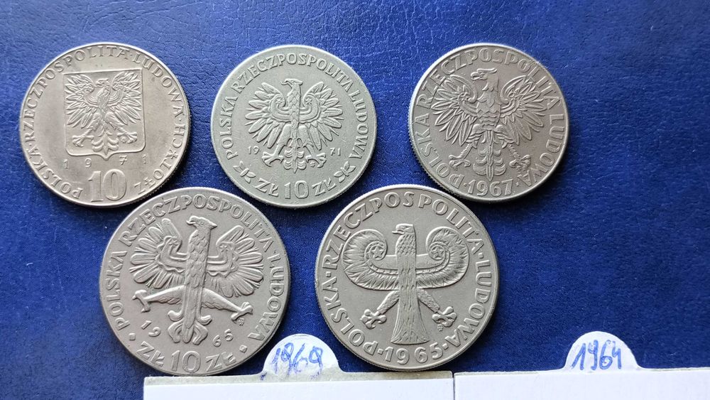 Stare monety 10 zł 7 monet PRL