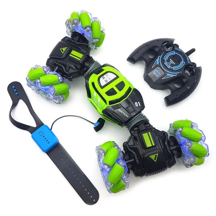 Машинка перевертыш, управление от руки Stunt Car, со светом и звуком