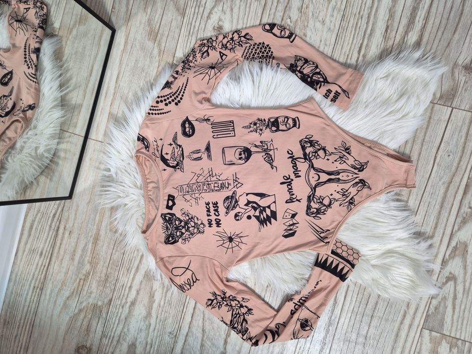 Боди женское с имитацией тату