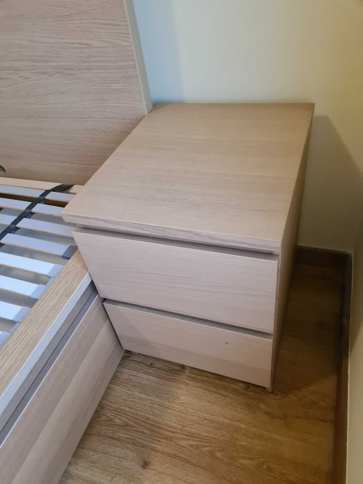Cama MALM IKEA 160x200cm com Estrado, 4 Gavetas e 2 Mesa de cabeceiras