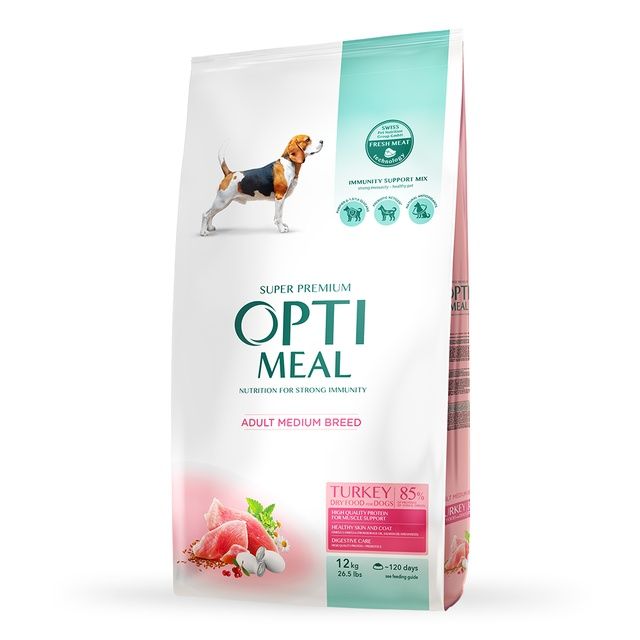 Optimeal Оптимил Сухой корм для средних пород 12 кг